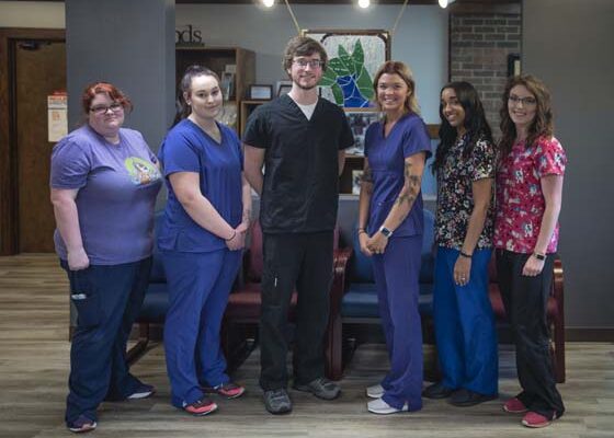 A group photo of the technicians