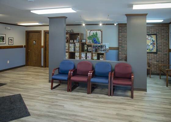 The waiting room in the office